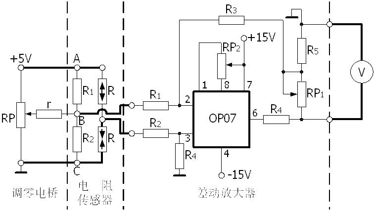 电阻式传感器的半桥性能实验(图1)